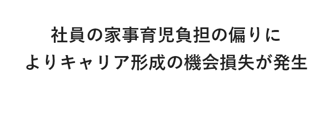 社員の家事育児負担の偏りによりキャリア形成の機会損失が発生