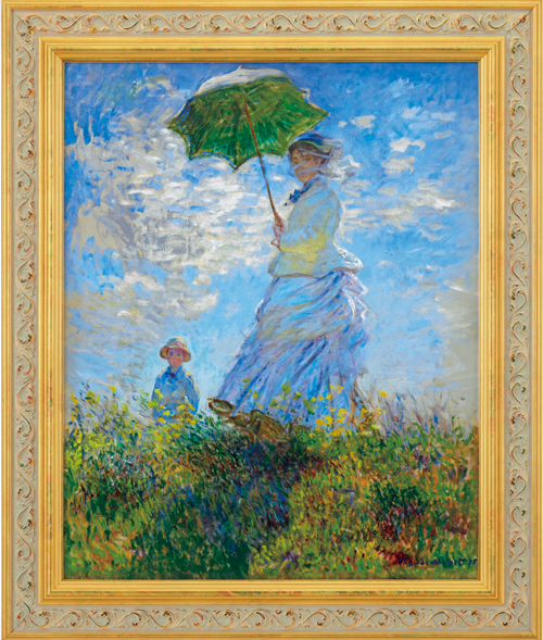 クロード・モネ生誕180周年記念 高級美術複製画 《 散歩、日傘をさす